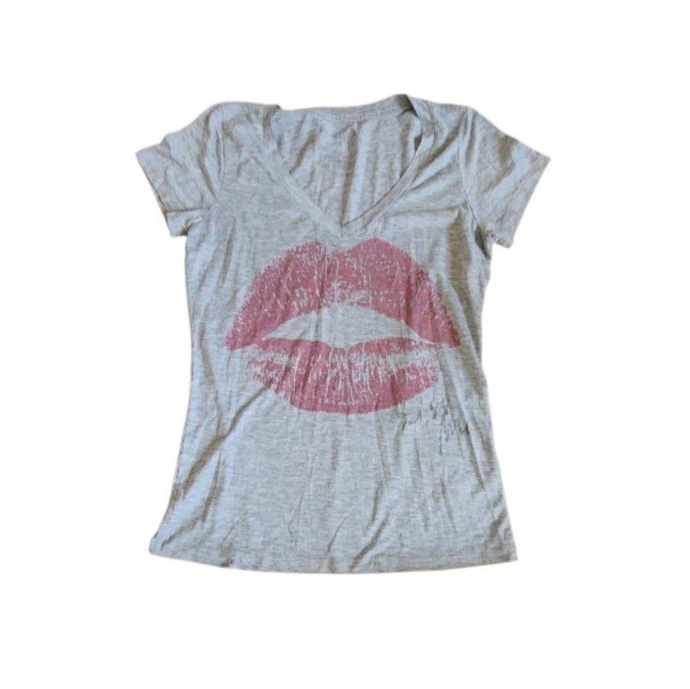 Forever 21 Gray Graphic Fitted T-Shirt Size Small Made In USA